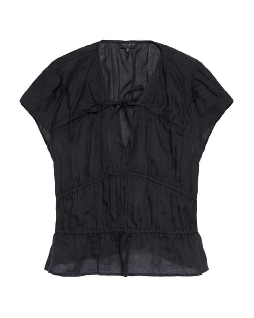 Top Con Punto Smock di Rag & Bone in Black
