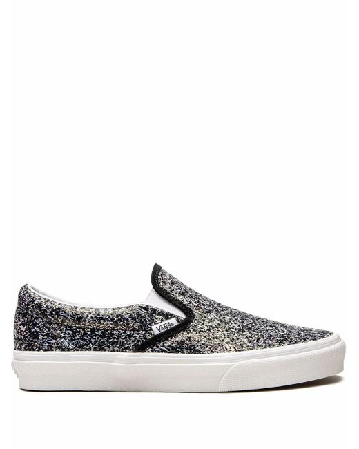 Vans White Classic Slip-On "Shiny Party" Sneakers