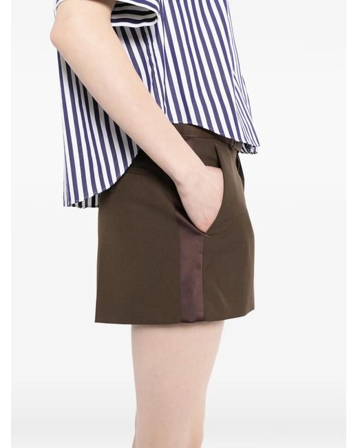 Sacai Brown Belted Shorts