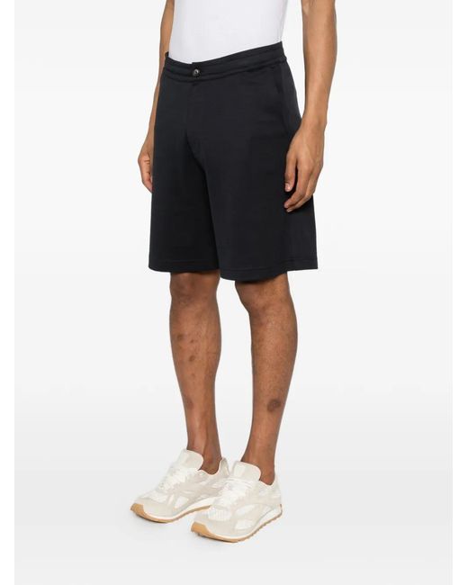 Herno Black Buttoned Shorts for men