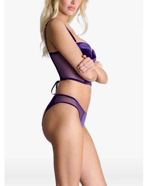 Maison Close Purple X Scandale Rococo Open Briefs