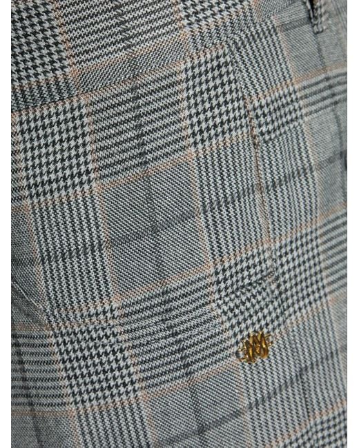 Amiri Gray Checked-Pattern Trousers for men