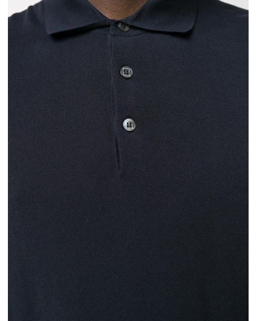 Drumohr Blue Short-Sleeve Polo Shirt for men