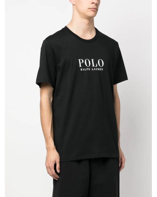 Polo Ralph Lauren Black Logo-Print Cotton T-Shirt