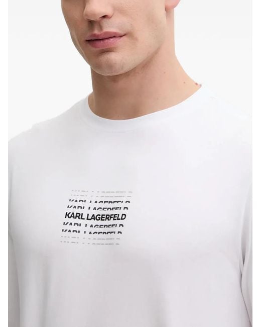 Karl Lagerfeld White Plaid Pajamas Set for men