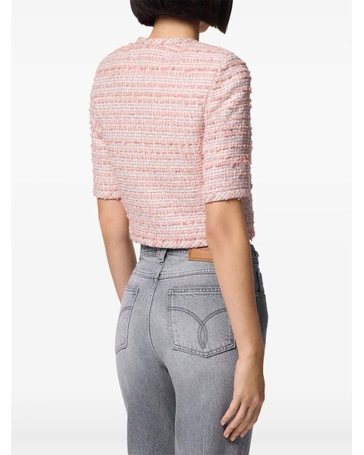 Versace Pink Bouclé Tweed Jacket