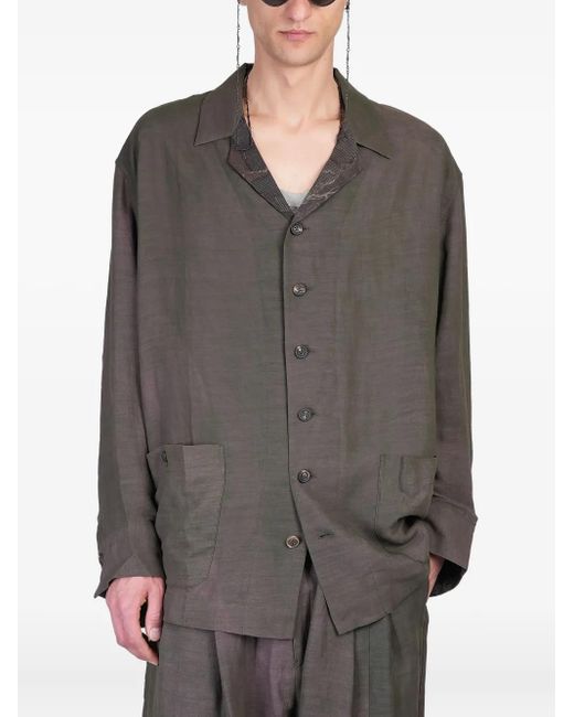 Ziggy Chen Gray Cotton-Blend Shirt for men