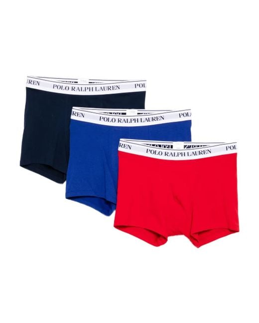 Polo Ralph Lauren Red Logo-Waistband Briefs (Set Of Three) for men