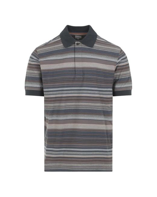 Paul Smith Gray Striped Short-Sleeve Polo Shirt for men