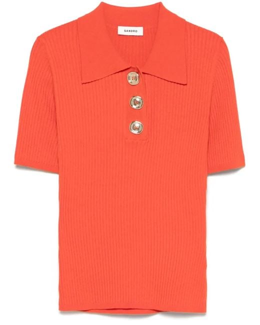 Sandro ポロカラー セーター Orange