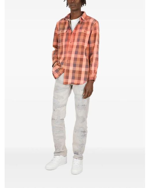 NOTSONORMAL Pink Check-Pattern Long-Sleeve Shirt