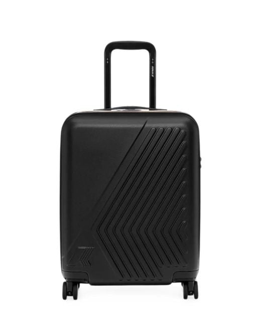K-Way Black Eudoxie Logo-Embossed Suitcases for men
