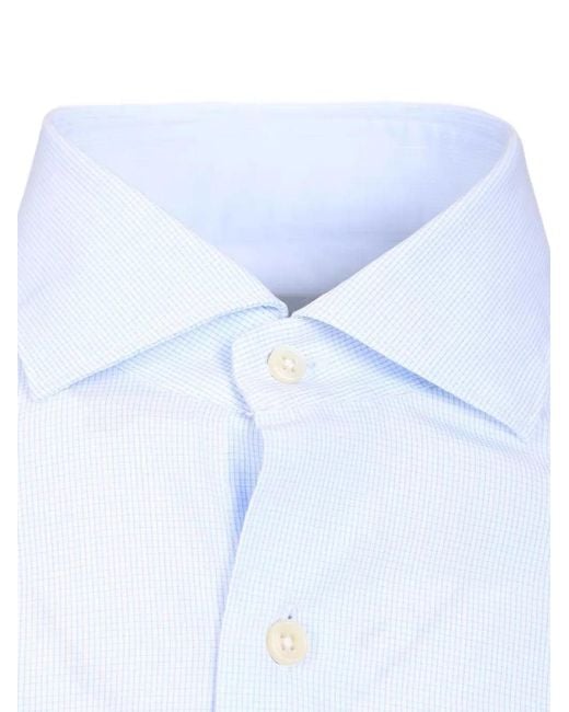 Al Duca D'aosta White Gingham-Check Shirt for men