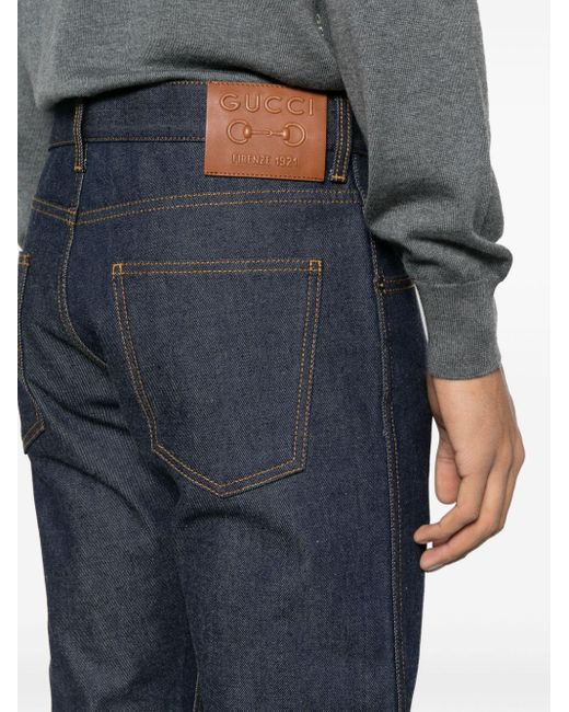 Gucci Halbhohe Tapered-Jeans in Blue für Herren