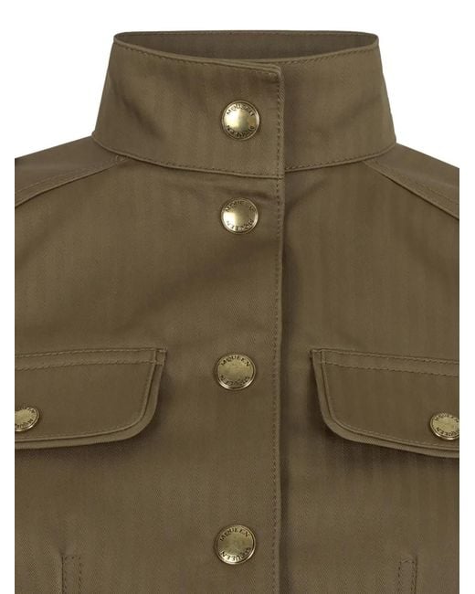 McQueen Green Buttoned-Up Peplum Jacket
