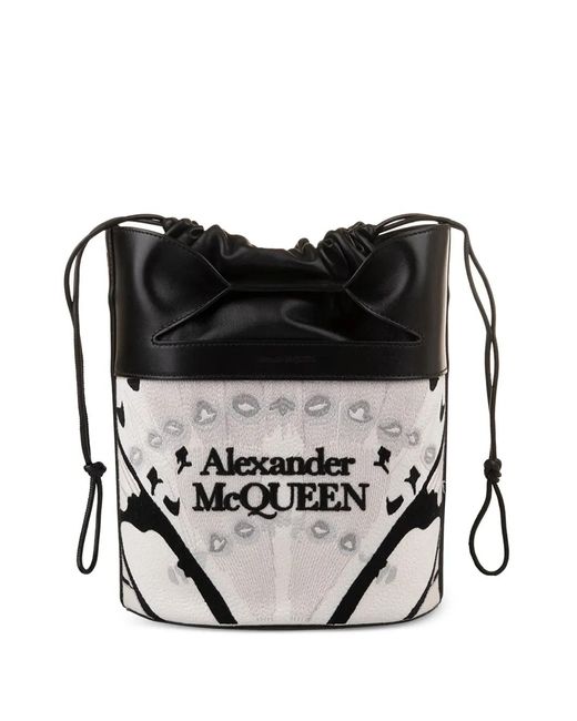 Bolso Bombonera Con Cordones McQueen de color Black