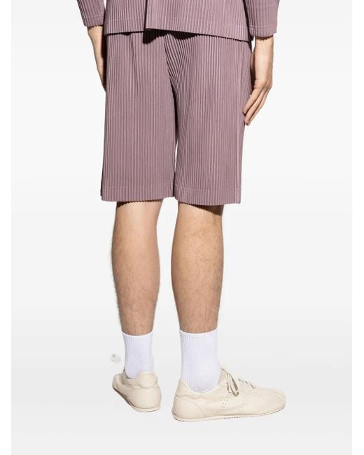 メンズ Homme Plissé Issey Miyake プリーツ ショートパンツ Purple