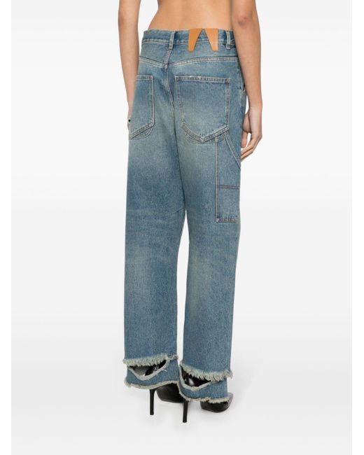 DARKPARK Blue Ripped Wide-leg Jeans