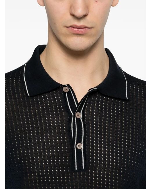 Tagliatore Blue Piped Polo Shirt for men