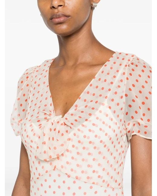 N°21 White Polka-Dot Midi Dress