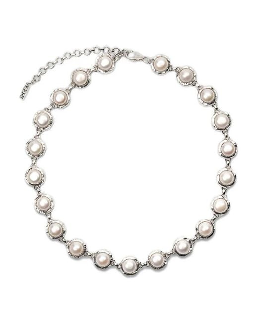 Veert White The Pearl Circle Necklace for men