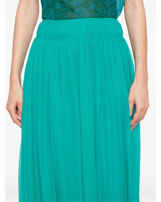 Alberta Ferretti シルク マキシスカート Green