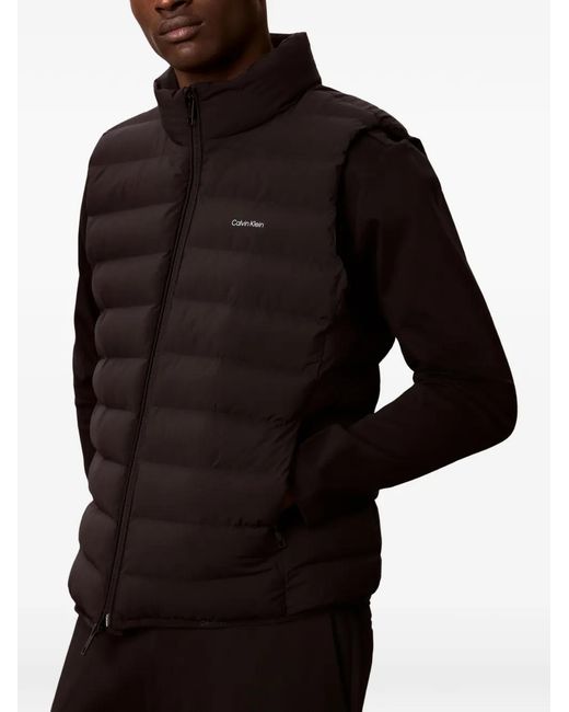 Calvin Klein Black Quilted High-Neck Gilet for men