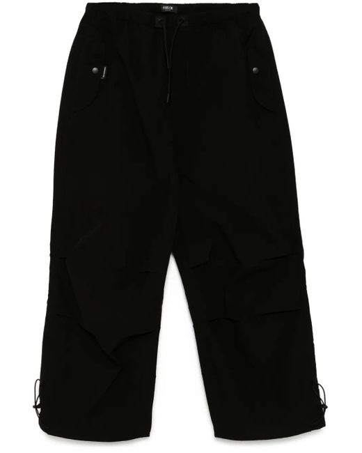 FIVE CM Black Drawstring Wide-Leg Trousers for men