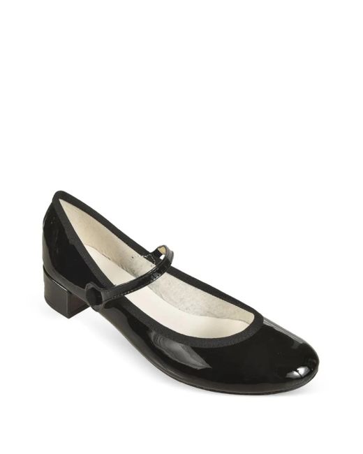 Repetto Black 30Mm Rose Patent-Leather Pumps
