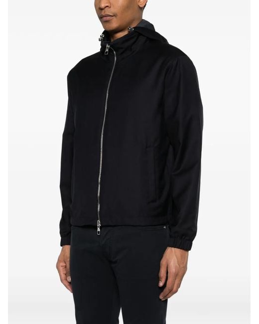 Montecore Black Hooded Zip Jacket for men