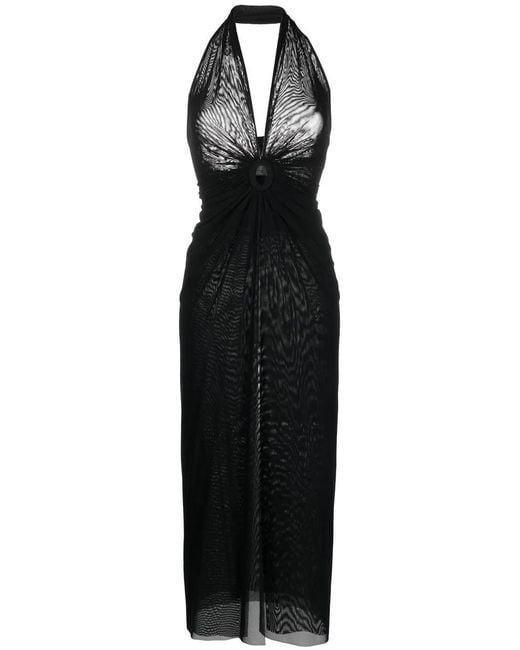 Fisico Black Halterneck Beach Dress