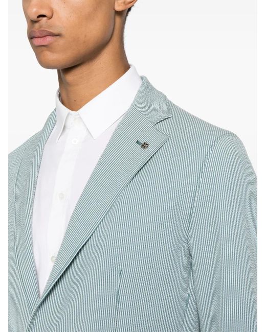 Tagliatore Blue Seersucker Blazer for men