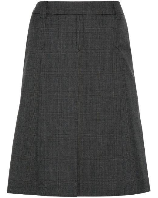 Falda corta con motivo Príncipe de Gales Miu Miu de color Gray