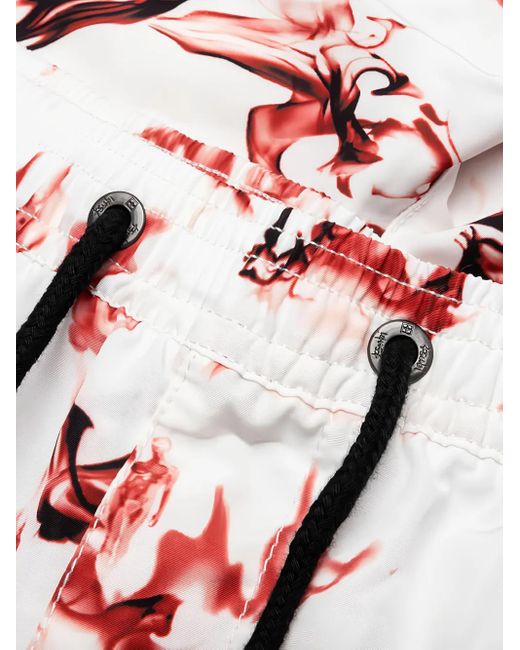 Ksubi Red Burnt Board-Print Drawstring Shorts for men