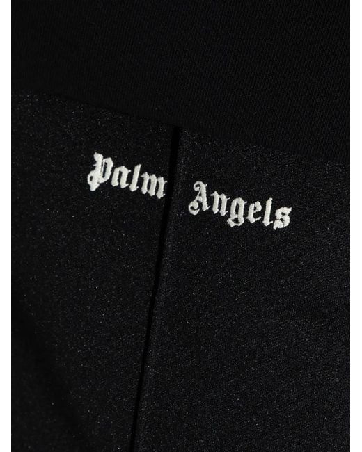 Palm Angels Black Logo-Print Side-Stripe Shorts for men