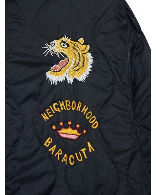 Neighborhood Blue Embroidered Bomber Jacket for men