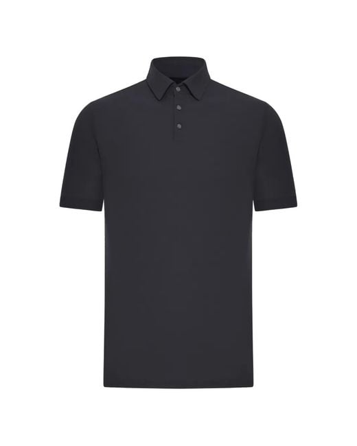 Zanone Black Slim-Fit Polo Shirt for men