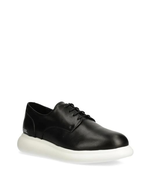 Karl Lagerfeld Black Lace Up Derby Shoes for men