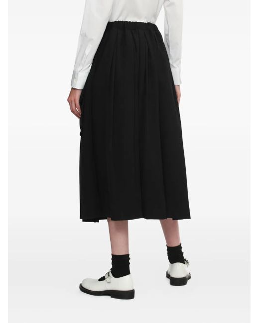 Comme des Garçons Black Pleated Midi Skirt
