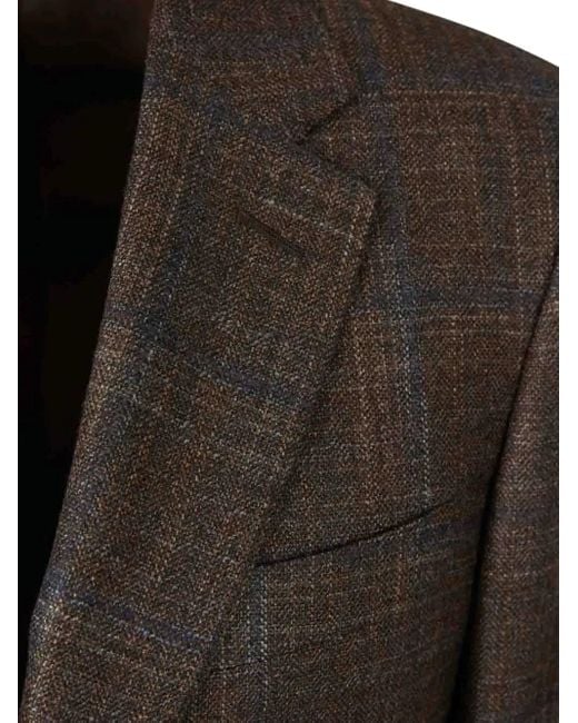 Canali Black Single-Breasted Checked Blazer for men