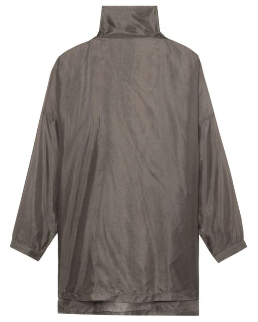 Rick Owens Gray High-neck Anorak Shirt for men