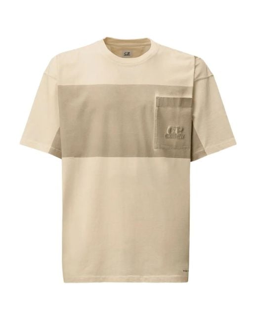 C P Company T-Shirt Mit Brusttasche in Natural für Herren