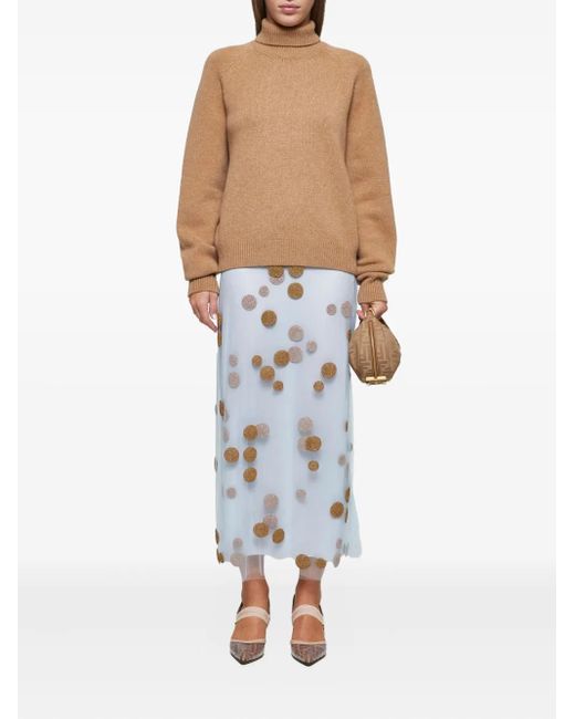 Fendi Brown Turtleneck Long-Sleeve Sweater