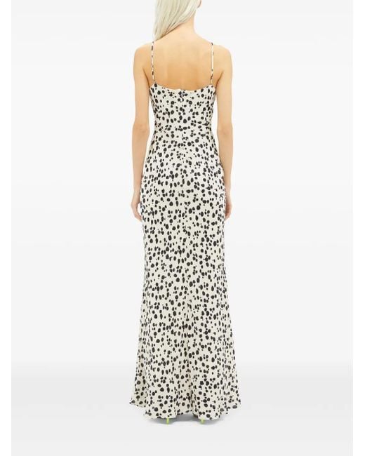 MSGM White Maxikleid Mit Punkte-Print
