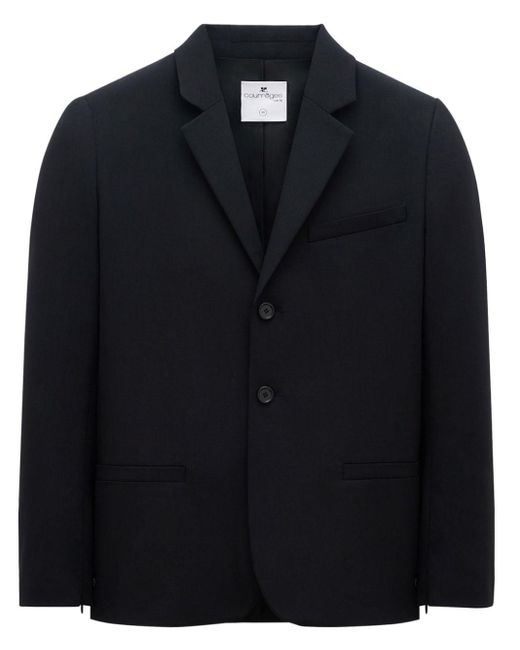 Courreges Black Zip-sleeves Wool Blazer for men