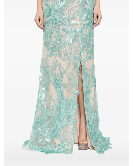 Saiid Kobeisy Green Embroidered Gown