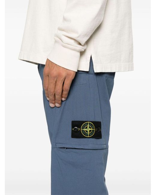 Stone Island Blue Compass Badge Straight-leg Trousers for men