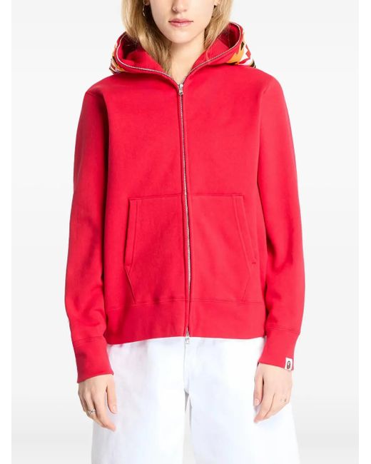 A Bathing Ape Tiger-Embroidered Zip-Up Hoodie