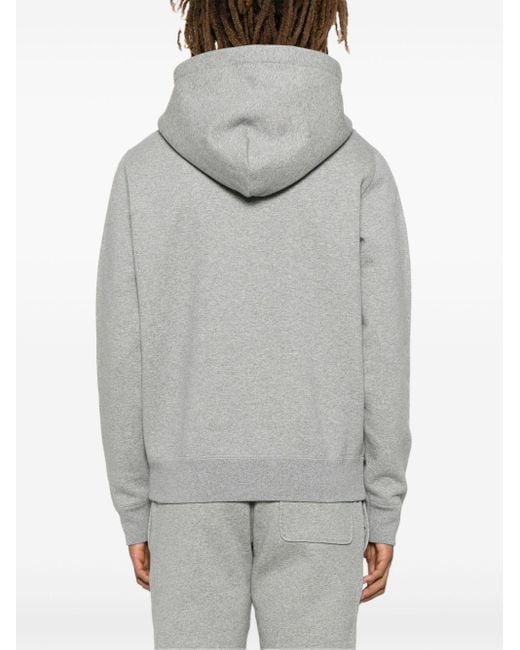 Moncler Gray Logo-Patch Hoodie for men