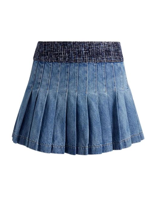 Jupe En Jean Mera À Design Plissé Alice + Olivia en coloris Blue